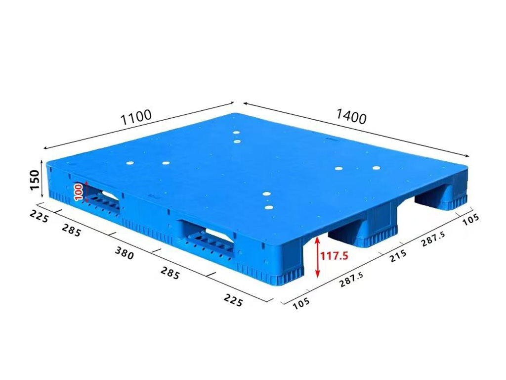BH1410 1400 × 1000 mm Reinforced Solid 3-Runner full dimensional view