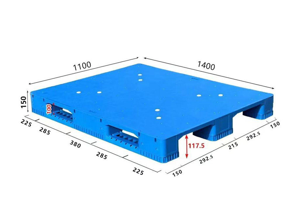 BH1411A 1400 × 1100 mm Reinforced Solid 3-Runner full dimensional view