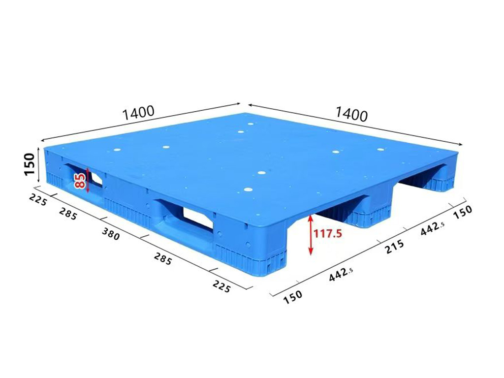 BH1414A 1400 × 1400 mm Reinforced Solid 3-Runner full dimensional view